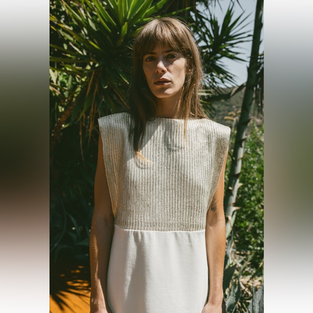 White and Gold Shirt Vest